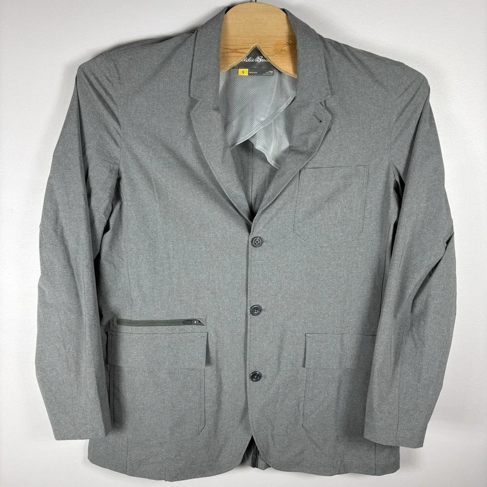 Eddie Bauer Men's 48T Gray Travex Tech Pocket Sport Coat Unlined Packable Blazer